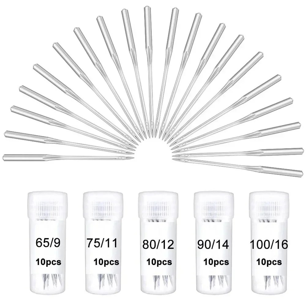 Jual 10Pcs Sewing Machine Needles Jeans Universal Regular Point Sewing ...
