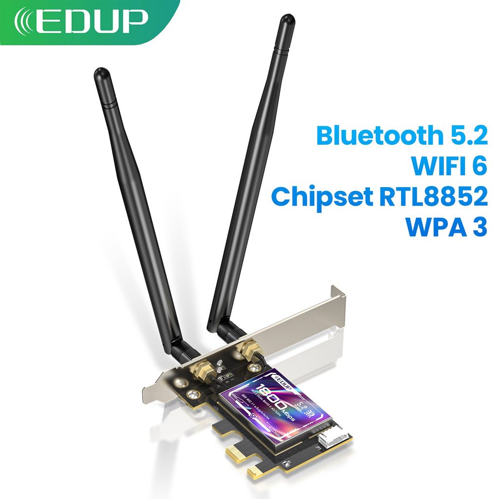 Jual EDUP 9658 AX1800 WiFi 6 PCIe Adapter Bluetooth Dual Band 2.4GHz 5 ...