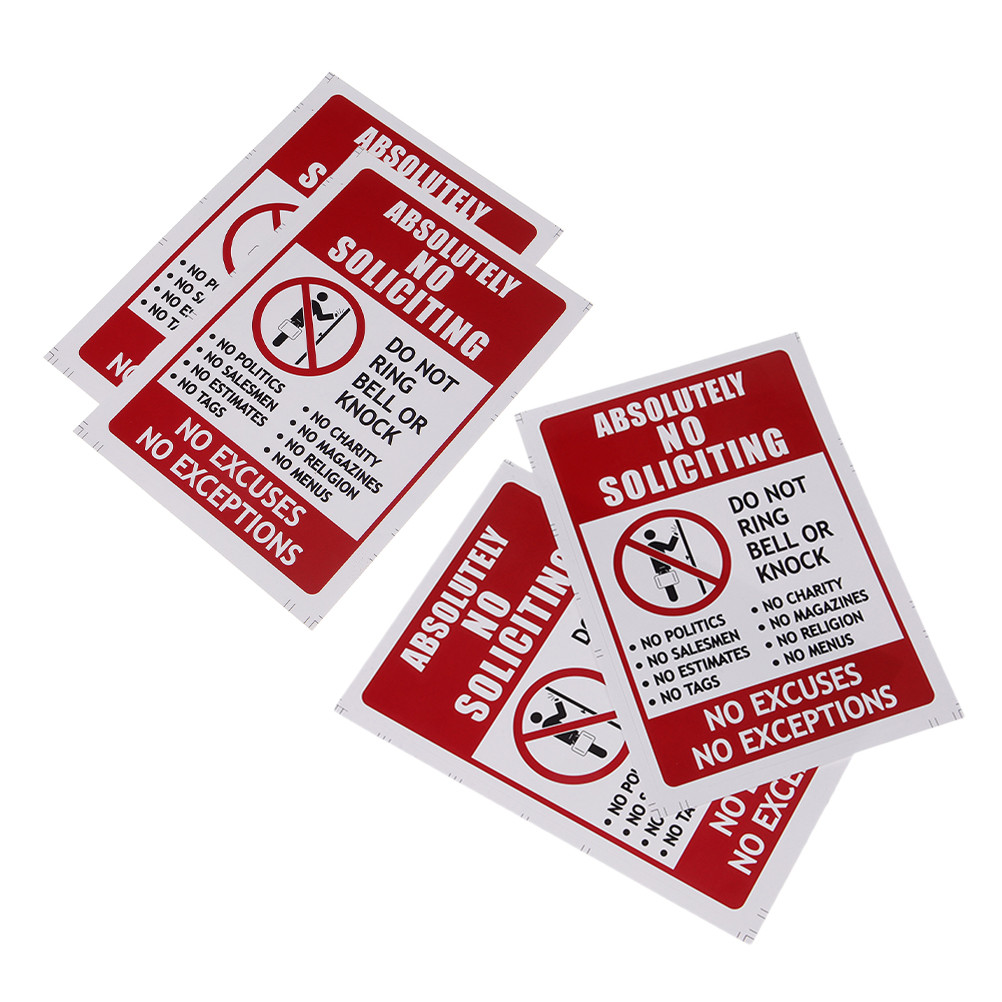 Jual 4 Pcs Pvc No Entry Sticker Waterproof Soliciting Sign Traffic ...
