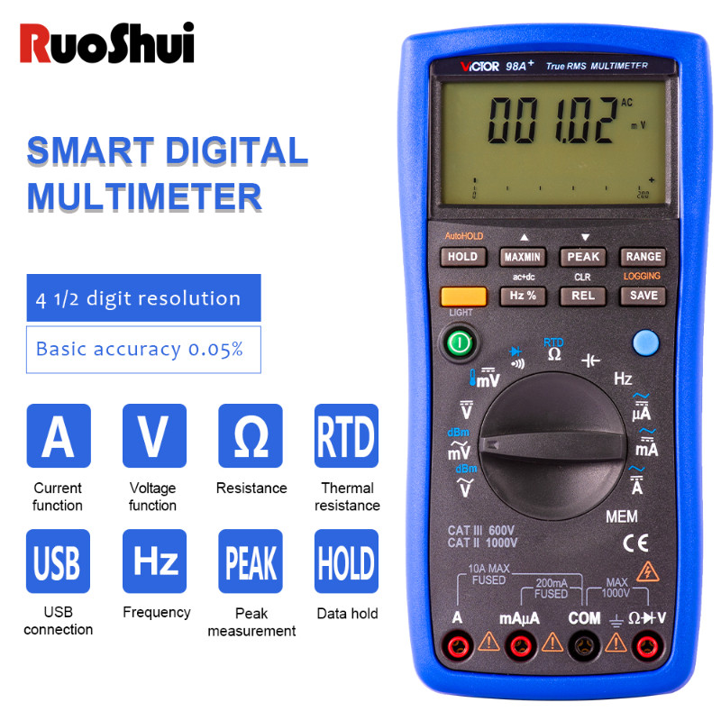 Jual FLASH SALE Victor 98A Multimeter TRUE RMS 22000 Counts RTD PT100 ...