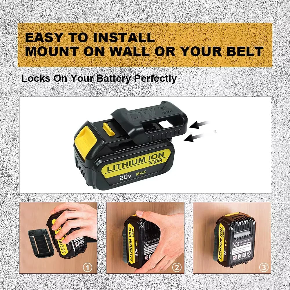 Milwaukee Makita Dewalt Battery Wall Mount Bracket Holder Storage
