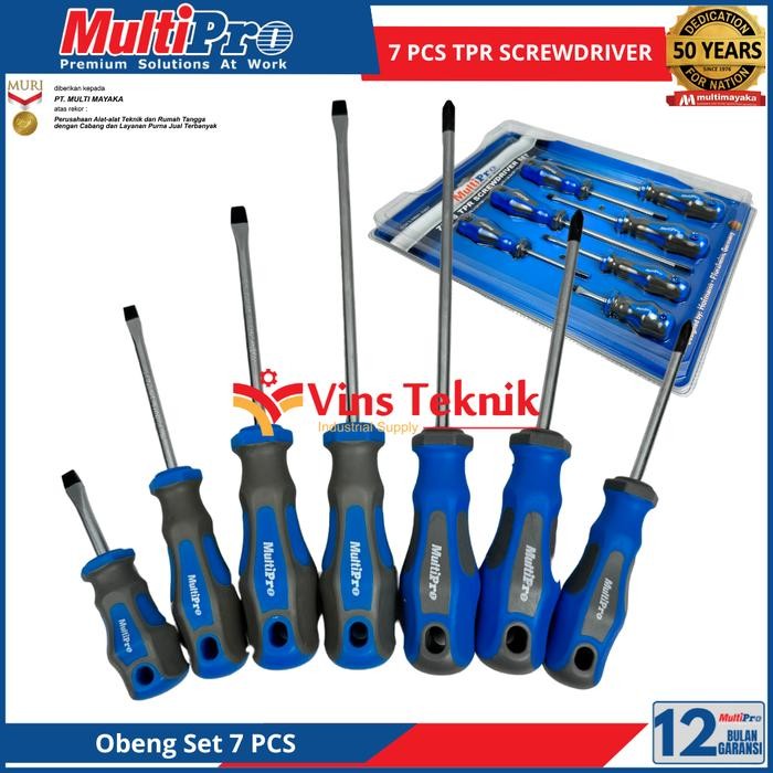 Jual Multipro Obeng Set 7Pcs Tpr Screwdriver Set | Shopee Indonesia