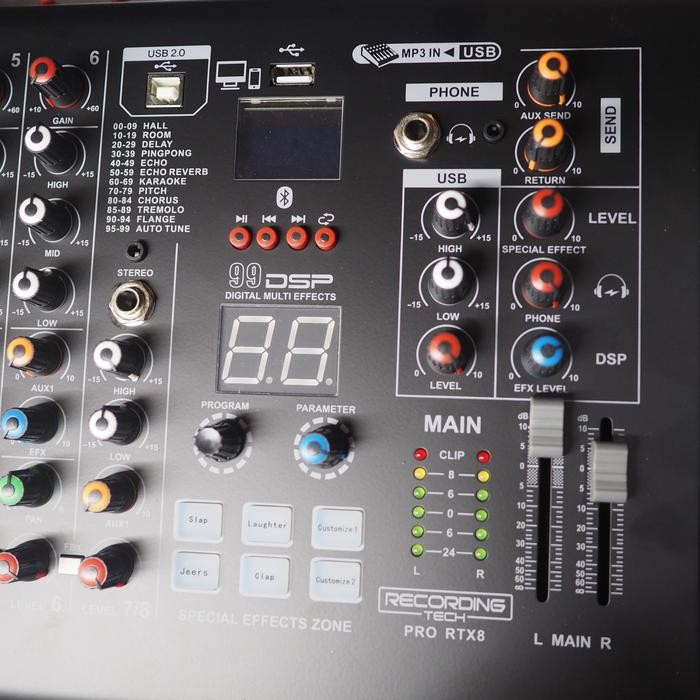 Jual Recording Tech Pro-Rtx8 8 Channel Professional Audio Mixer ...
