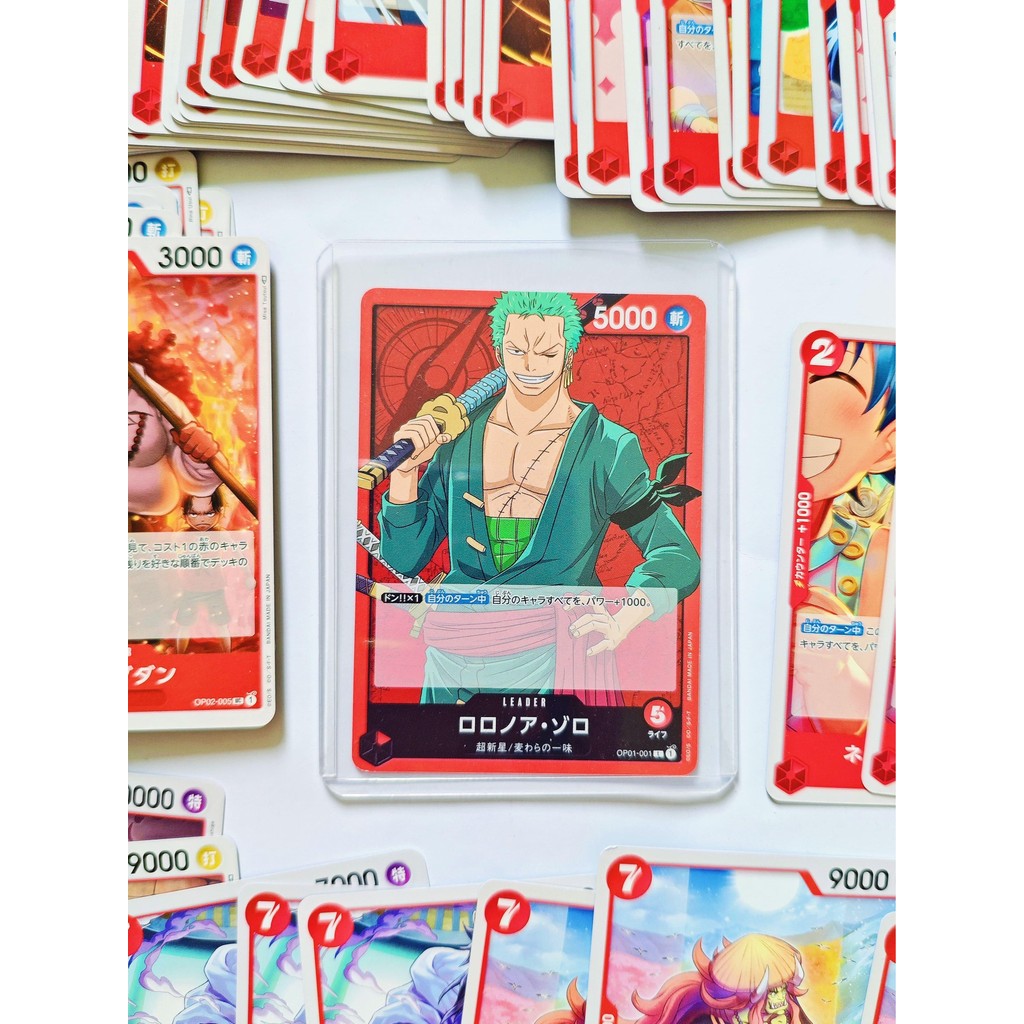 Jual (51 pcs) DECK ONE PIECE TCG – RED Roronoa Zoro OP01-001 Build Deck ...