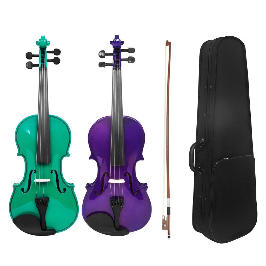 Jual 4/4 Full Size Solid Wood Acoustic Violin for Violin Beginner with ...