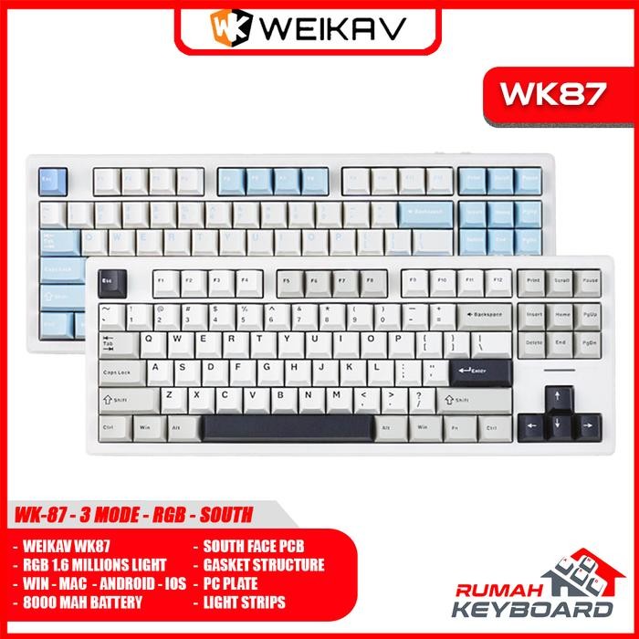 Jual WEIKAV WK87 - TKL - 80% - 3 MODE - VIA - Gasket - South Face RGB ...