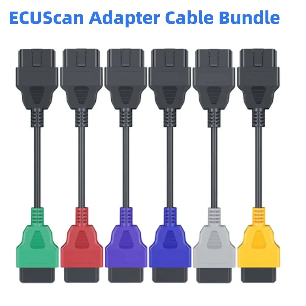 MultiECUScan Adapter Kabel OBD2 Diagnostische ECU Scan Tool Gemakkelijk Herkenbare ABS Kunststof Materiaal Vervanging Geschikt voor (6 Stuks)-Multi Ecuscan
