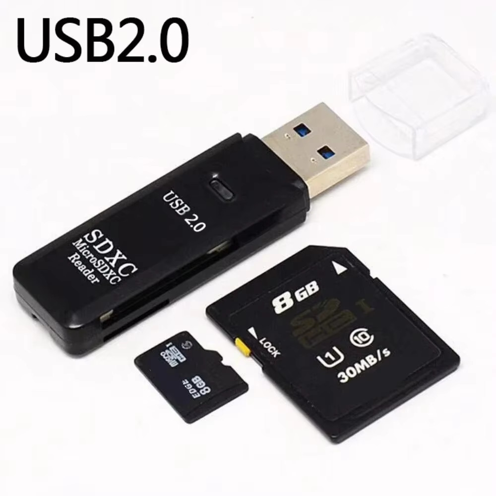 Jual New USB 2.0 Card Reader TF/SD 2 In 1 High Speed Multi Dual Port ...