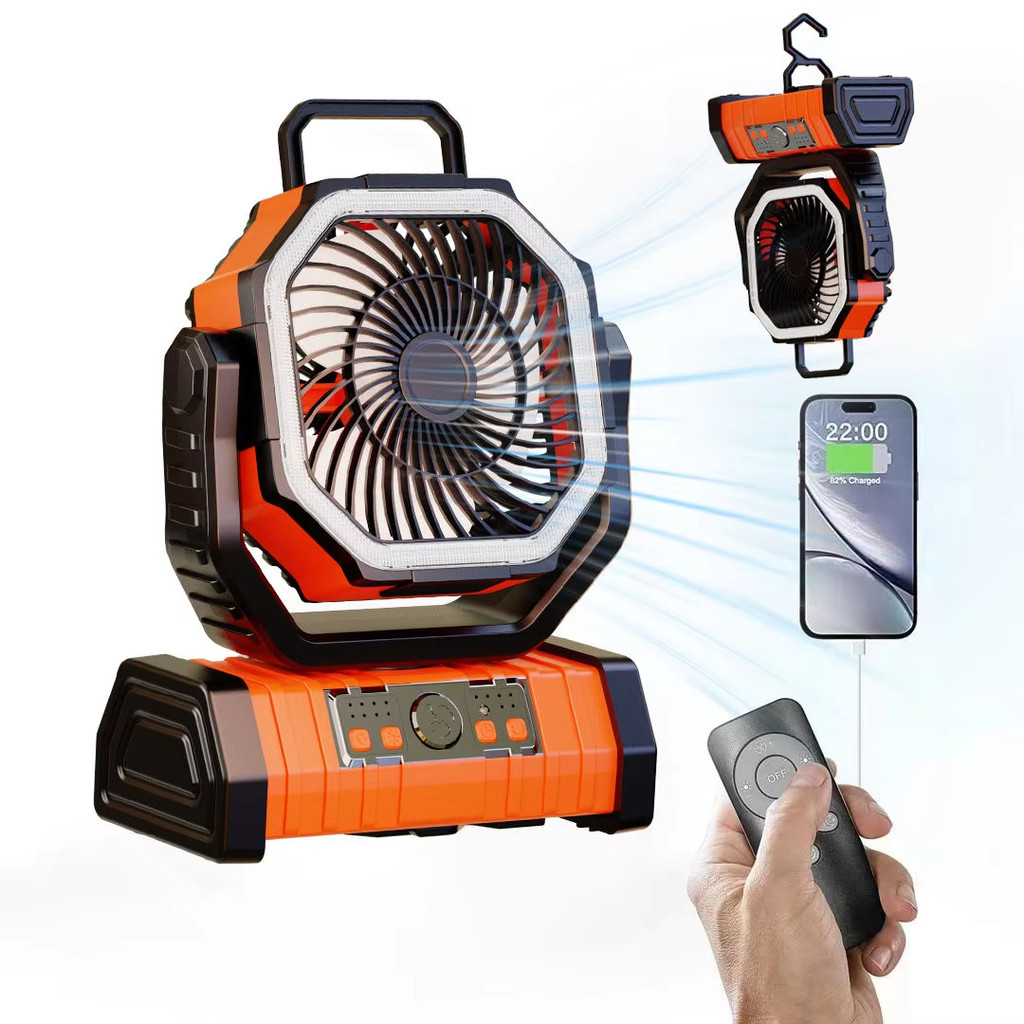 Jual 20000mAh Battery Operated Fan Portable Rechargeable Desk/Camping ...