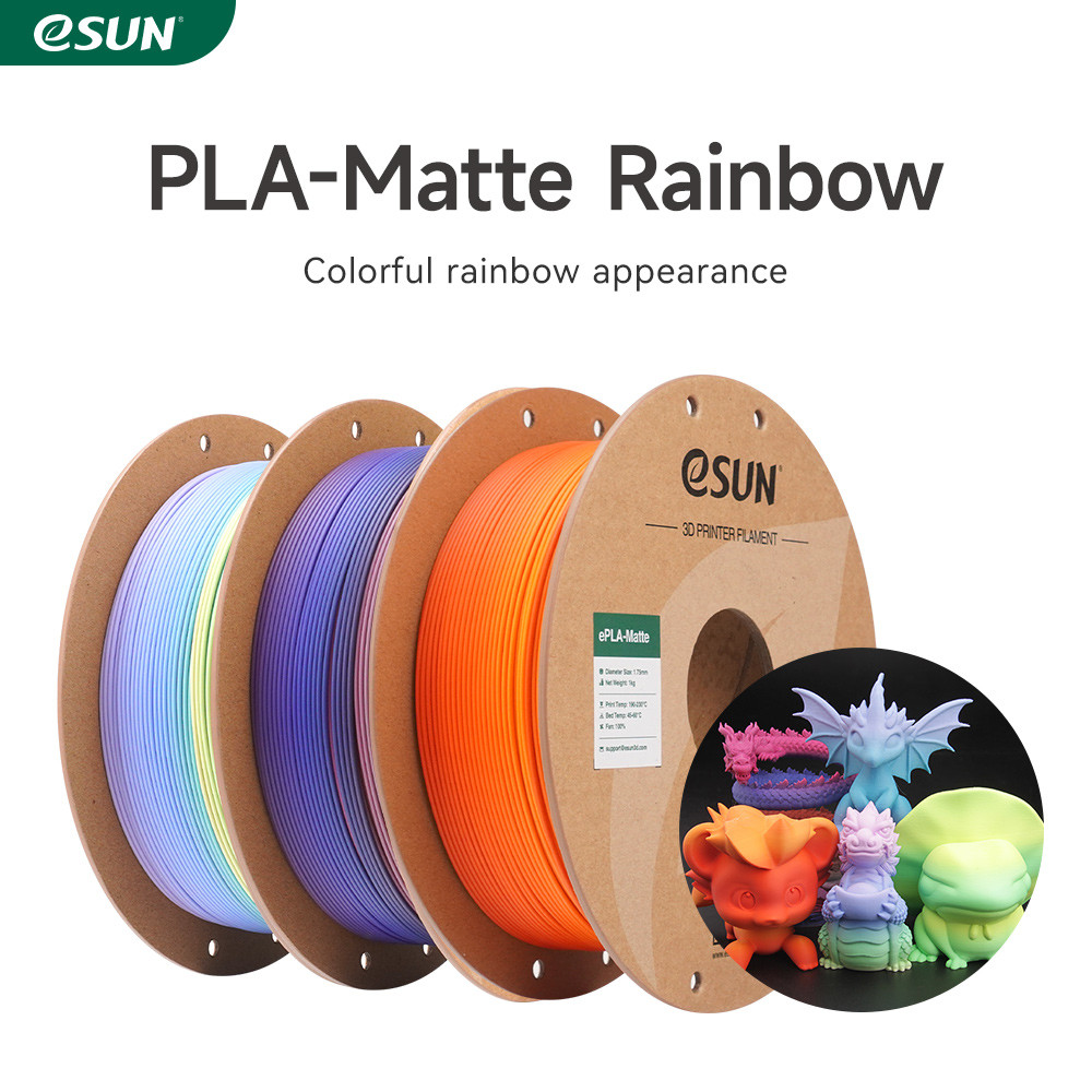Jual eSUN PLA 3D Printer Filament 1.75mm 1KG Rainbow Matte PLA 3D ...