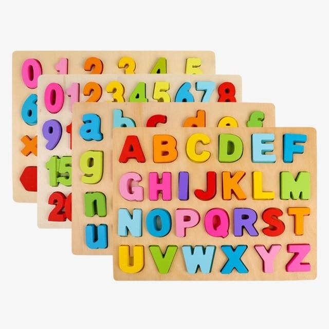 Jual Wooden alphabet - wooden number board - mainan edukasi anak ...