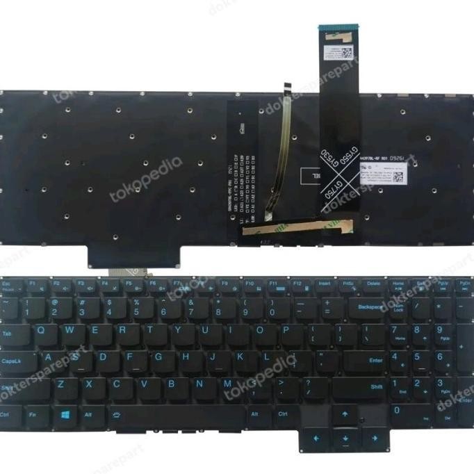 Generic US Backlit Keyboard – For Lenovo Ideapad Gaming 3-15ARH05 / 3-15IMH05 – Blue Characters, Black