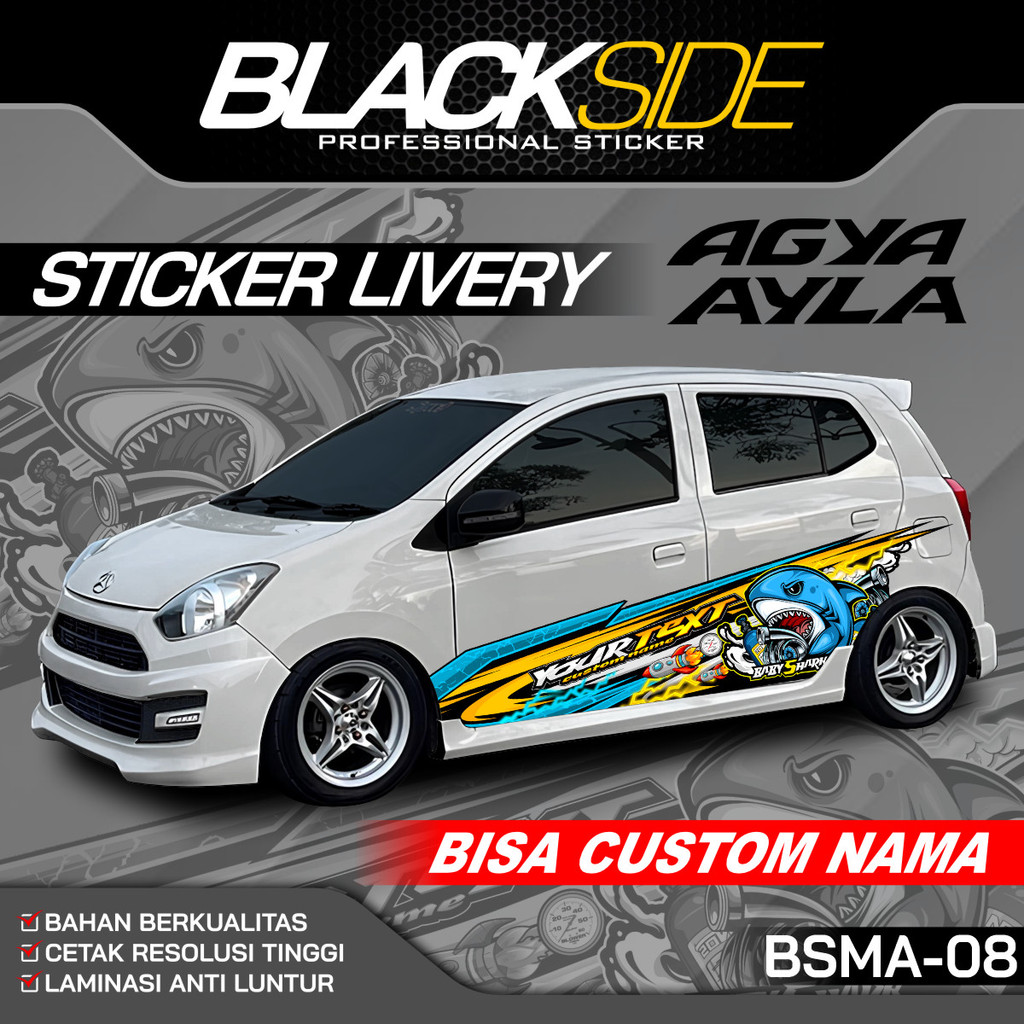Jual Stiker livery Ayla Agya - Stiker Decal Mobil - Stiker striping ...