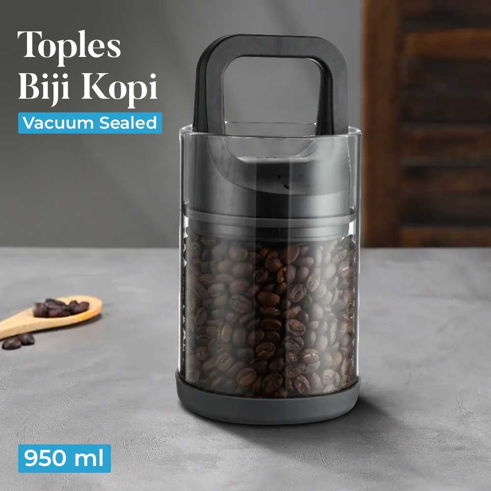 Jual Seluna Toples Kaca Penyimpanan Biji Kopi Vacuum Sealed Lid 950ml ...