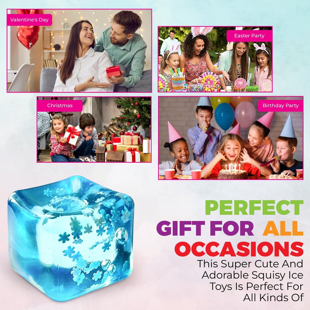 Jual Soft Sensory Fidget Toy Stress Ball Nice Ice Cube Squishy ...
