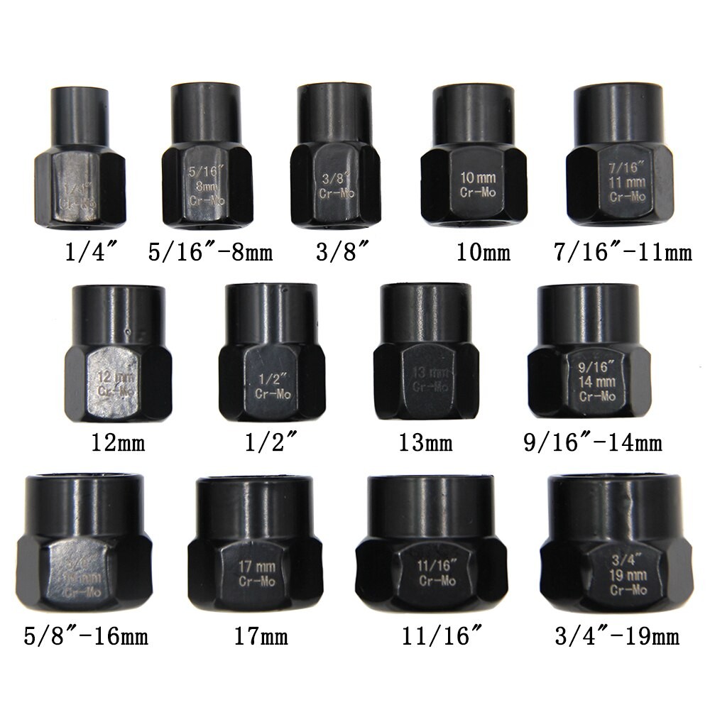 Jual 13pc Damaged Nut Extractor Bolt Screw Tire Slip Tooth Screw ...