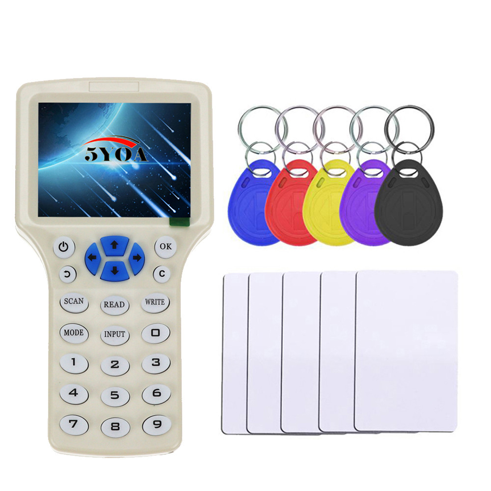 Jual English 10 Frequency RFID Reader Writer Copier Duplicator IC/ID ...