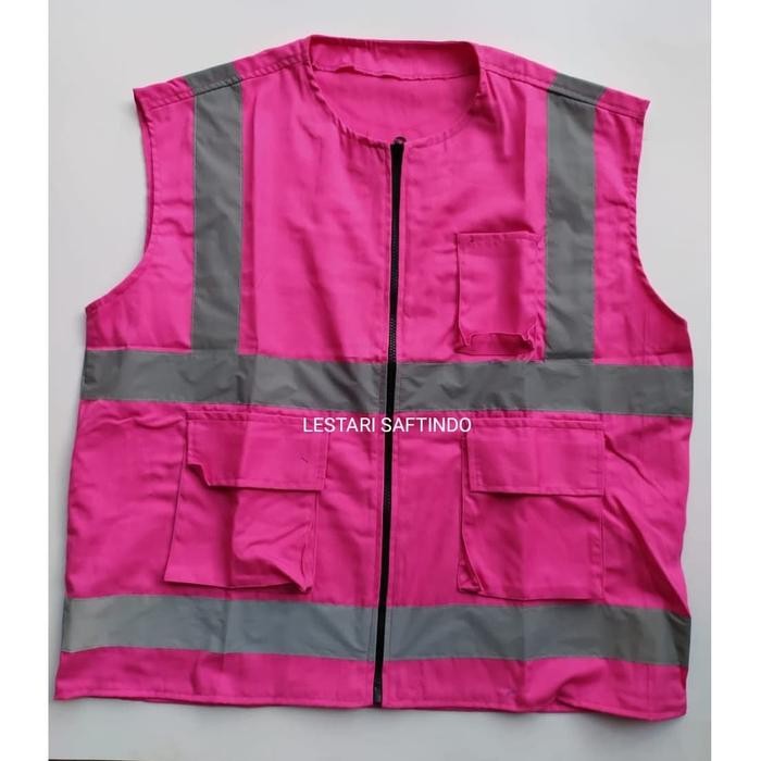 Jual ROMPI safety proyek bahan AMERICAN DRILL warna pink | Shopee Indonesia