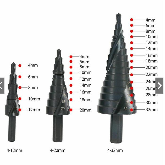 Jual Ready- Mata Bor Pagoda Titanium Nitride Multi Step Cone Drill Hss ...