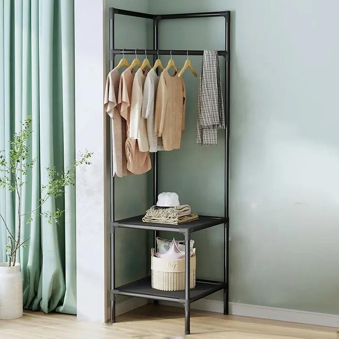 Jual PREMIUM RAK GANTUNGAN BAJU SUDUT / RAK HANGER SUDUT SERBAGUNA ...