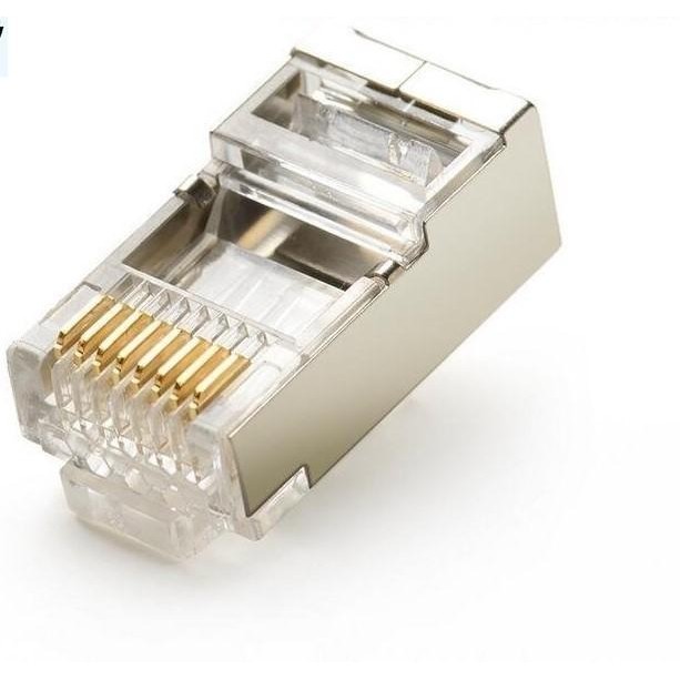 Jual Konektor Rj45 Ftp Stp Connector Cat 6 Sheild Isi 50 Pcs / 10 Pcs ...