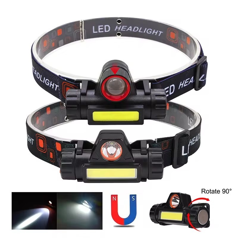 Jual Rechargeable COB LED USB Headlamp Strong Magnetic Powerful ...