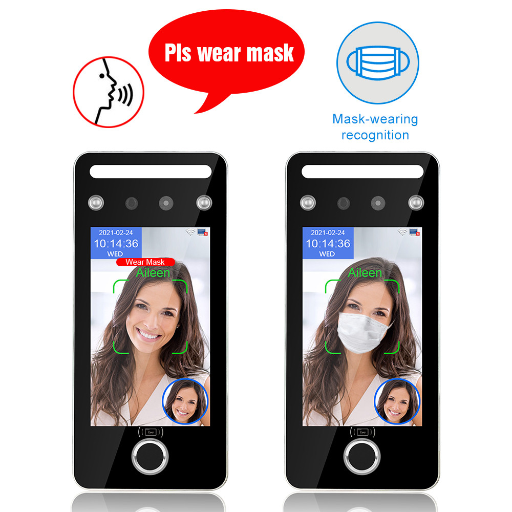 Jual 5 Inch Screen Biometric Terminal Fingerprint Face Recognition ...