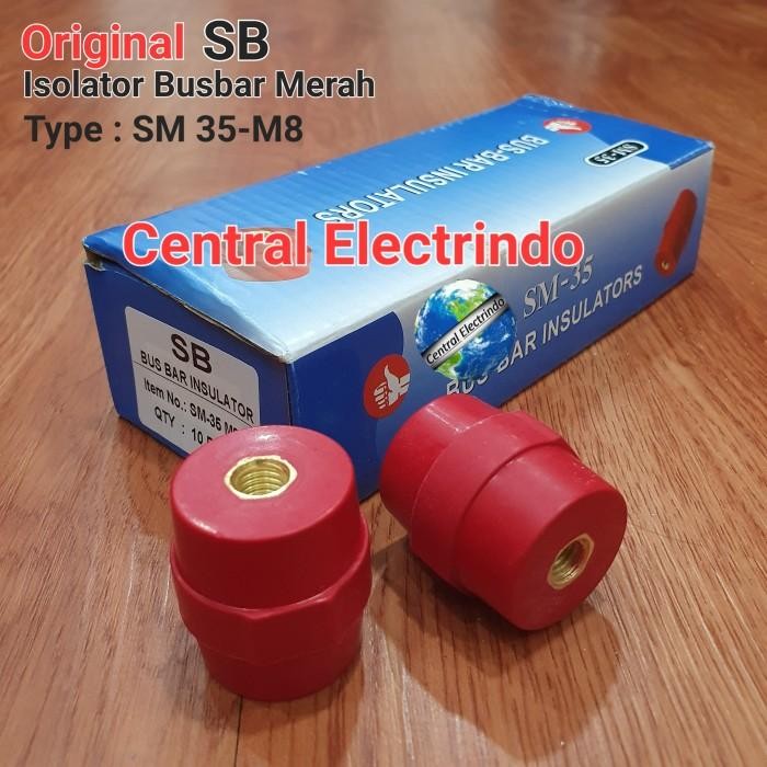 Jual (/10pcs) Isolator Busbar SB SM 35-M8 Merah * | Shopee Indonesia
