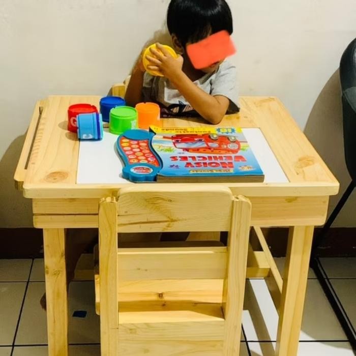 Jual Meja Terapi Anak / Meja Sensoterapi Tropas (Natural, 2 Kursi ...