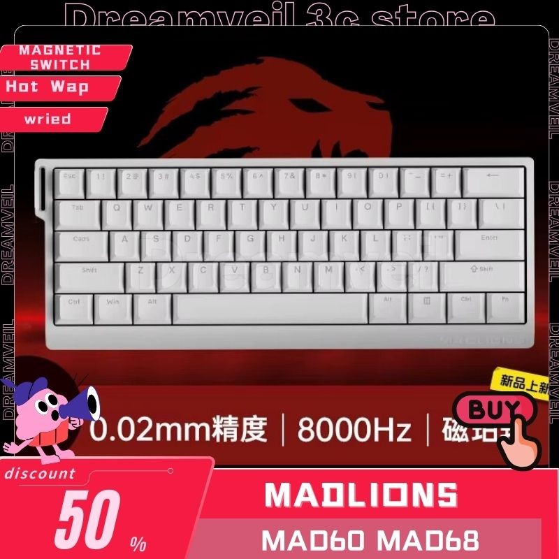 Jual MADLIONS Mad60 Mad68 HE Mechanical Keyboard Wired Magnetic Switch ...