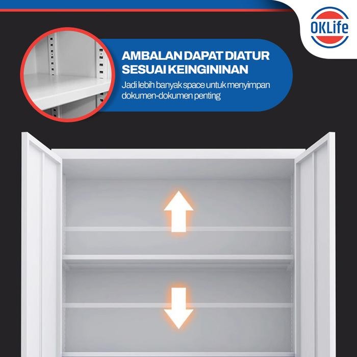 Jual Lemari Arsip Besi 2 Pintu Kaca Simpan Dokumen Kantor Aman & Rapi ...