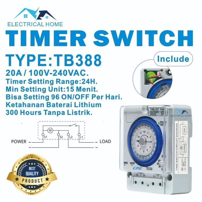 Jual Timer Analog Switch Otomatis 24 Jam TB388 | Shopee Indonesia