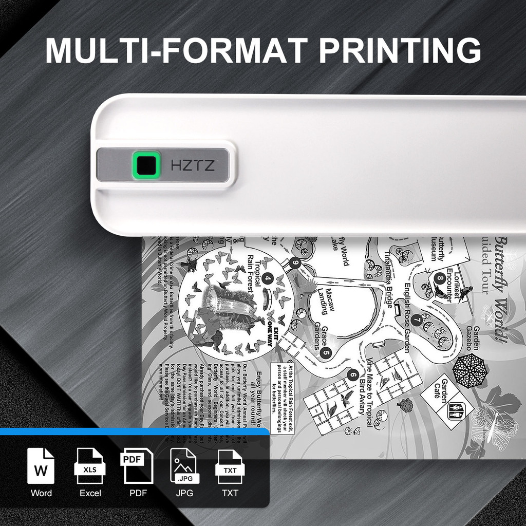 Jual A4 Portable Wireless Mobile Inkless Thermal Printer For Phone ...