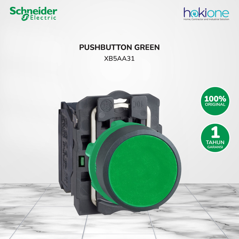 Jual Schneider Harmony XB5 Push Button 22mm 1NO Hijau Unmarked ...