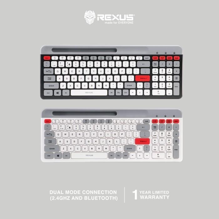 Jual Rexus KB02 / KB-02 Mosaic Wireless Keyboard Dual Connection KB 02 ...