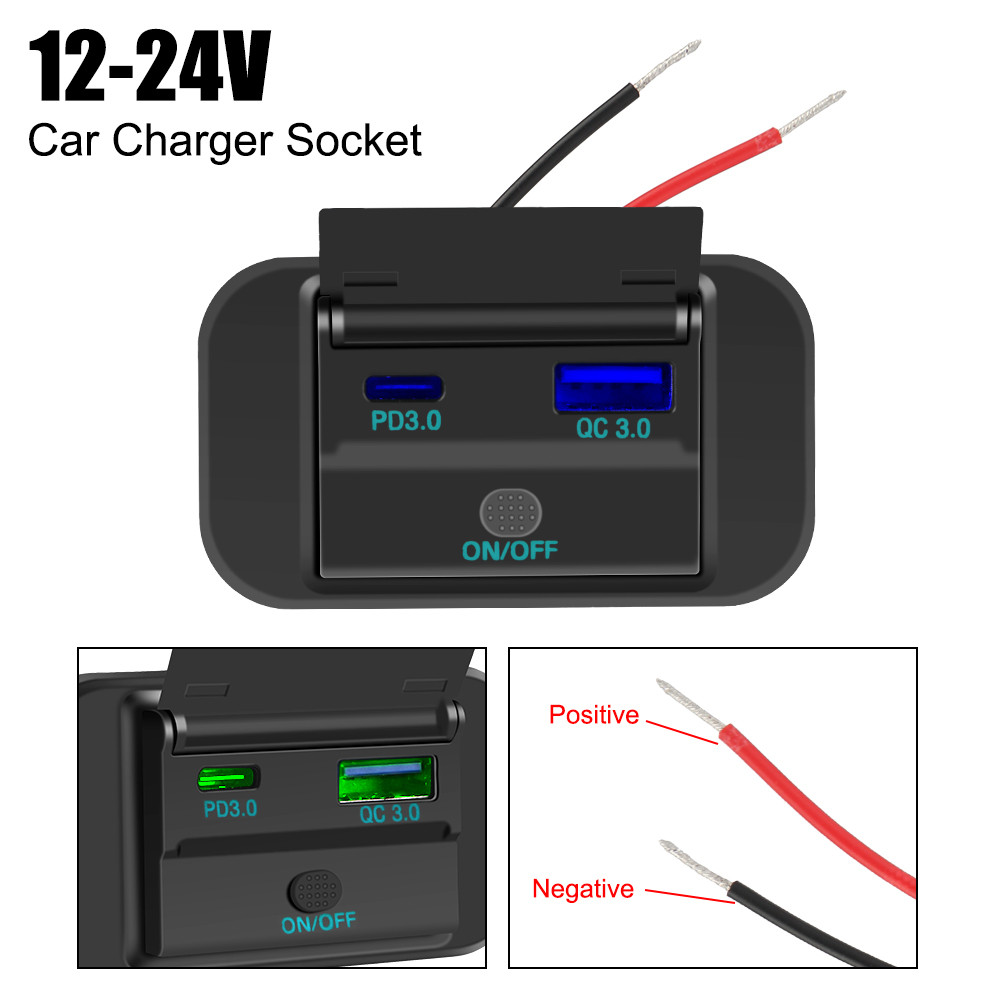 Jual Outlet Socket For Motorcycle Camper Truck ATV Boat Car RV Quick ...