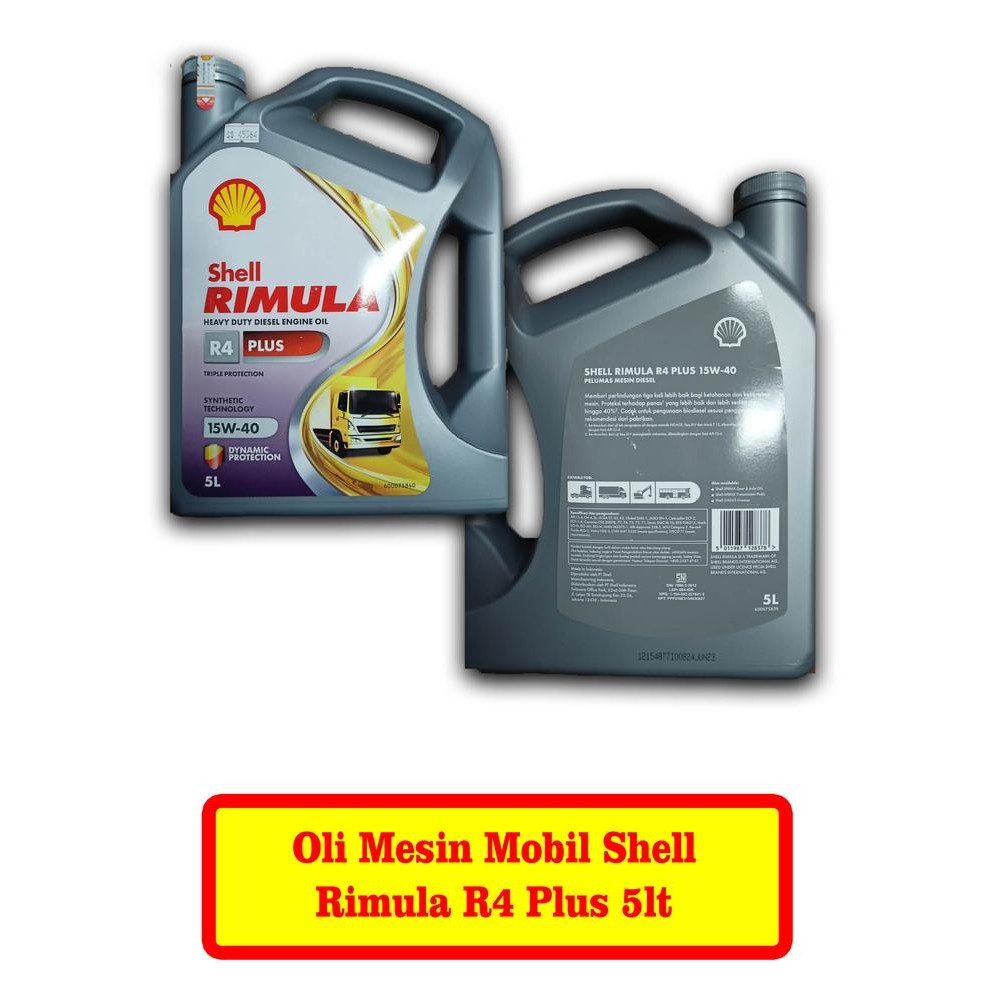 Jual Oli Mesin Mobil Shell Rimula 15w-40 R4 Plus 5lt - 45564 - | Shopee ...