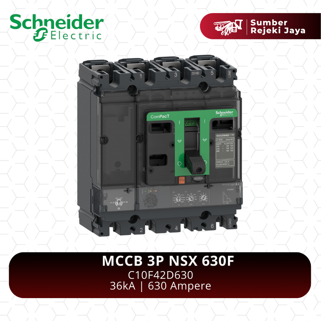 Schneider MCCB NFB Breaker NSX630F 3P 630A 36KA | TM630D C63F32D630  