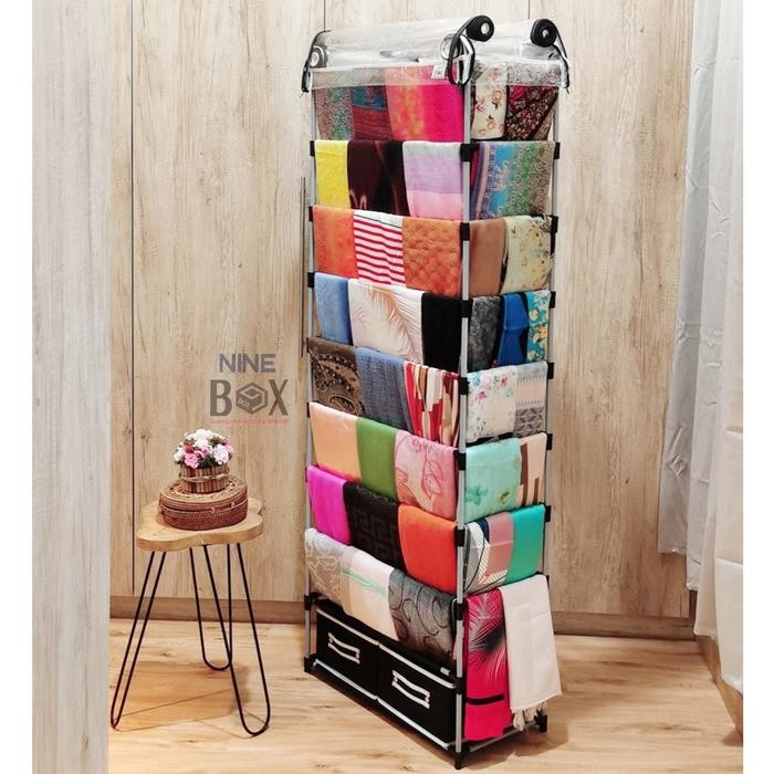 Jual Nine Box Rak Gantung Hijab / Rak Jilbab / Lemari Kerudung Lengkap ...