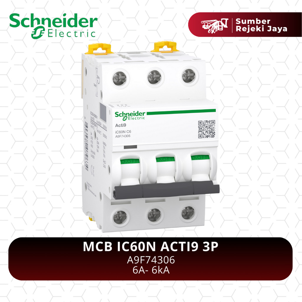 Schneider MCB IC60N ACTI9 3P 6A 6kA | A9F74306 