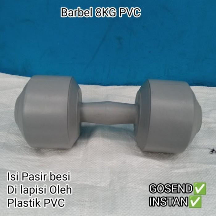 Jual BARBEL PVC 8KG DUMBELL DUMBLE ALAT LATIHAN BEBAN GYM FITNES 8 kg ...