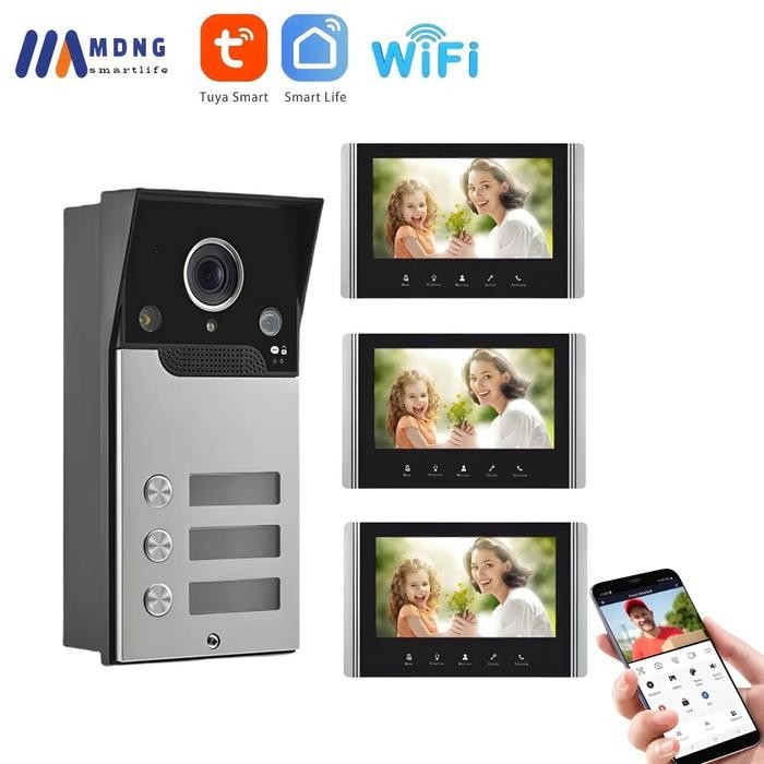 Jual 7 Inch Apartment Intercom System Touch Screen Tuya Wifi Video Door ...