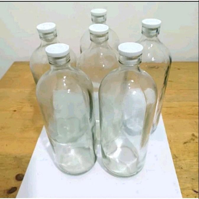Jual Botol kaca 1 liter paket 12 PCs Baru Botol bensin botol jamu botol ...