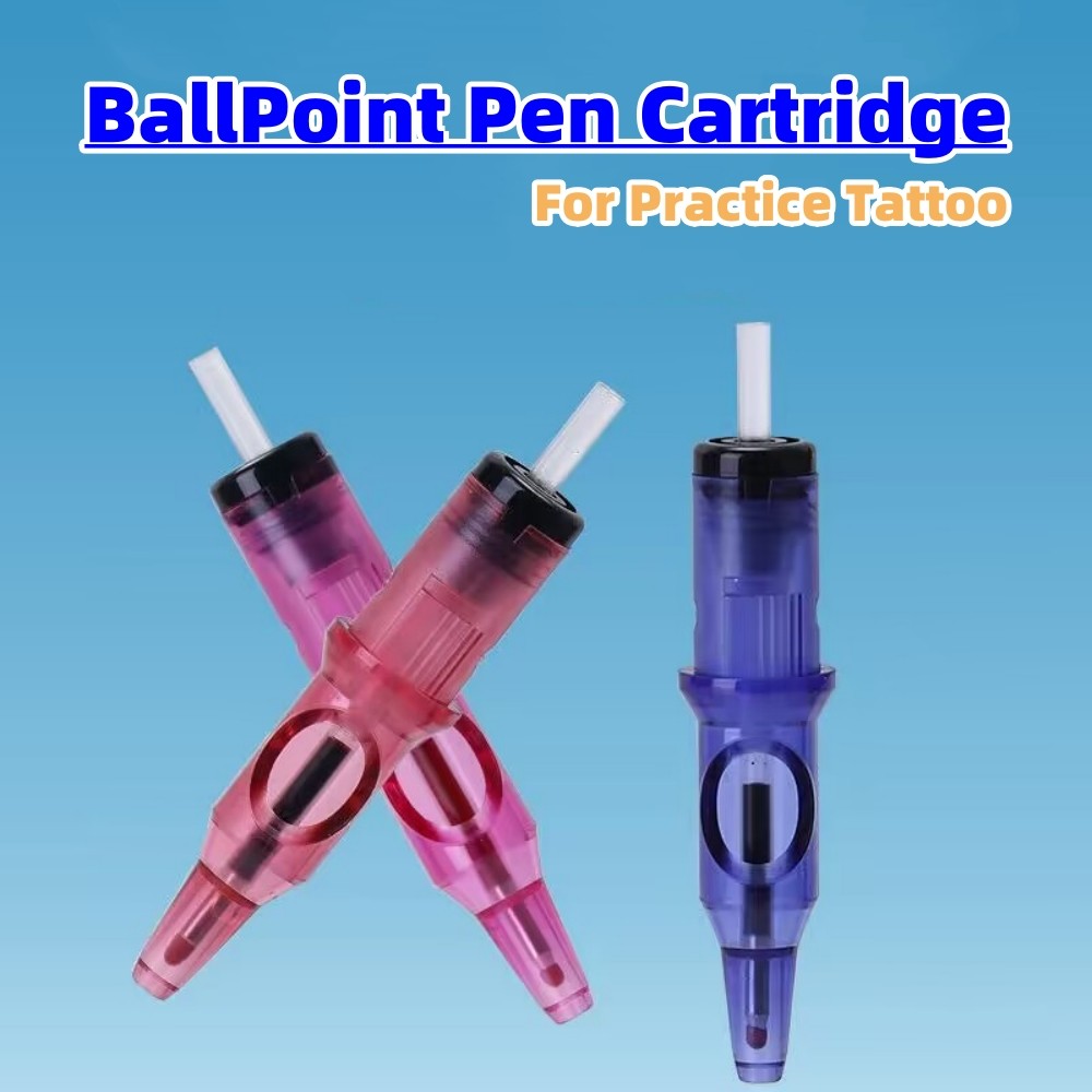 Jual New Ball Point Pen Tattoo Cartridge Needles 5 Colors Practice ...