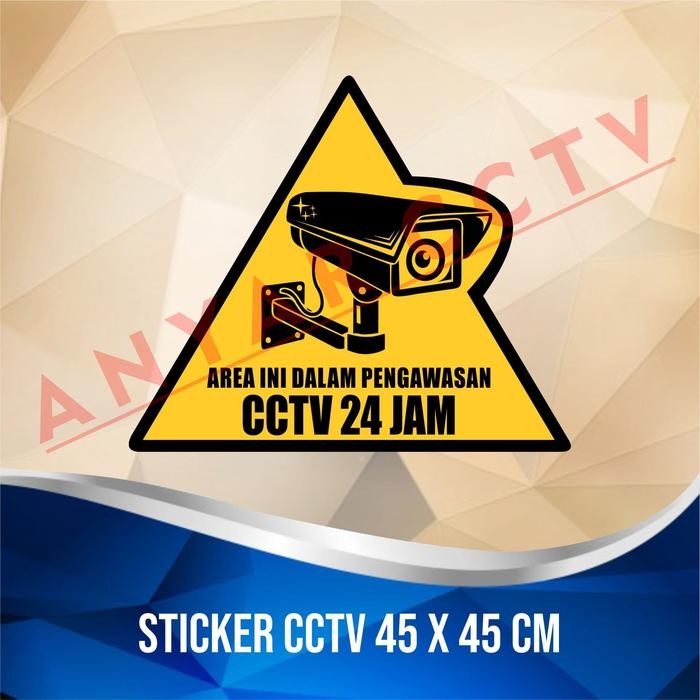 Jual Cutting Sticker / Stiker Area Pengawasan CCTV 45 X 45cm ...