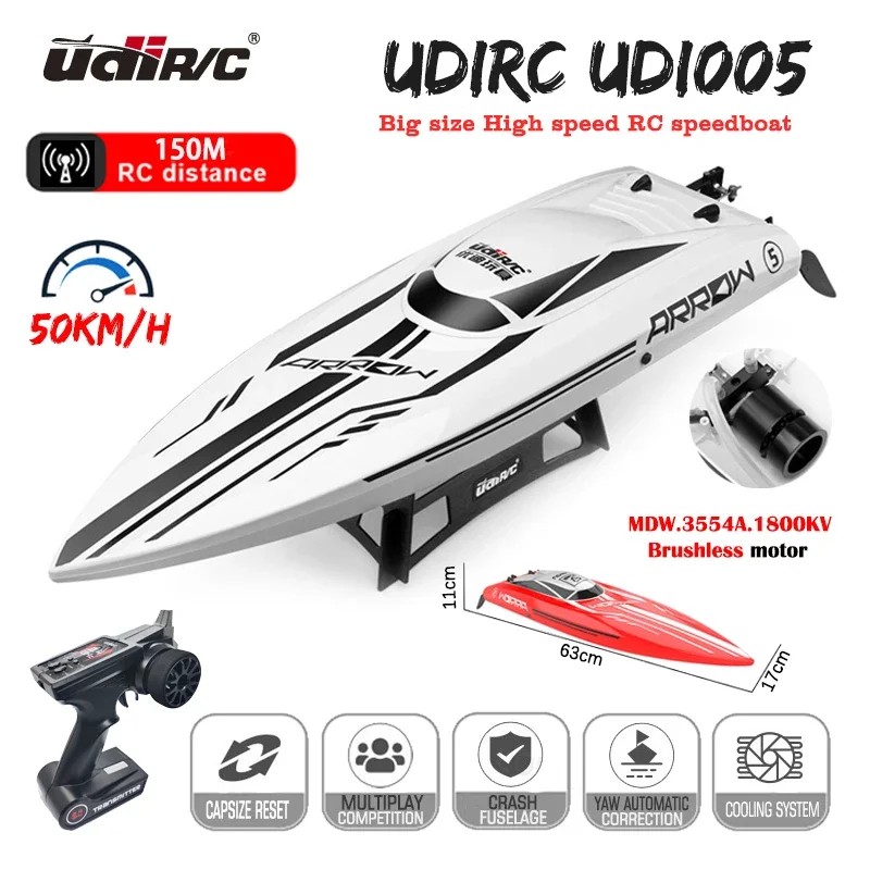 Jual UdiRC UDI005 High Speed RC Boat 50Km/H 2.4GHz Waterproof Brushless ...
