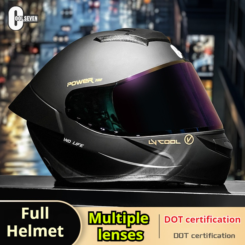 Jual DOT Certified Motorcycle Helmet Color Lens Anti Glare Professional ...