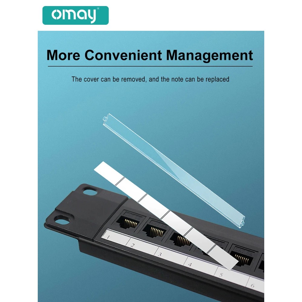 Jual Omay 24 Port Cat5E/Cat6 Patch Panel 1U Tool-Free Rack Mount ...