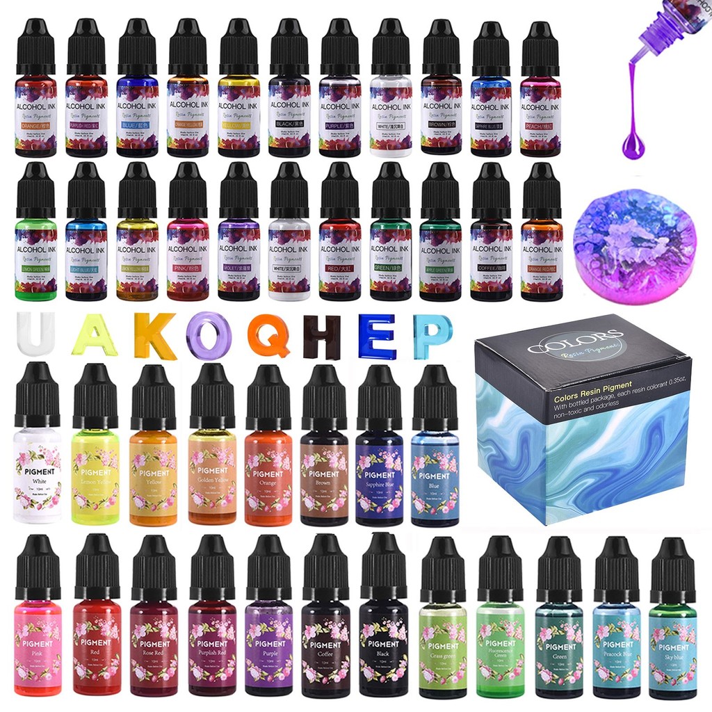 Jual 1 Set Resin Pigment Kit Art Ink Alcohol Liquid Colorant Dye Ink ...