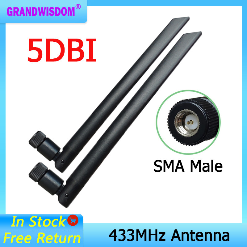 Jual GWS 1or 2pcs 433mhz antenna 5dbi sma male lora antene pbx iot ...